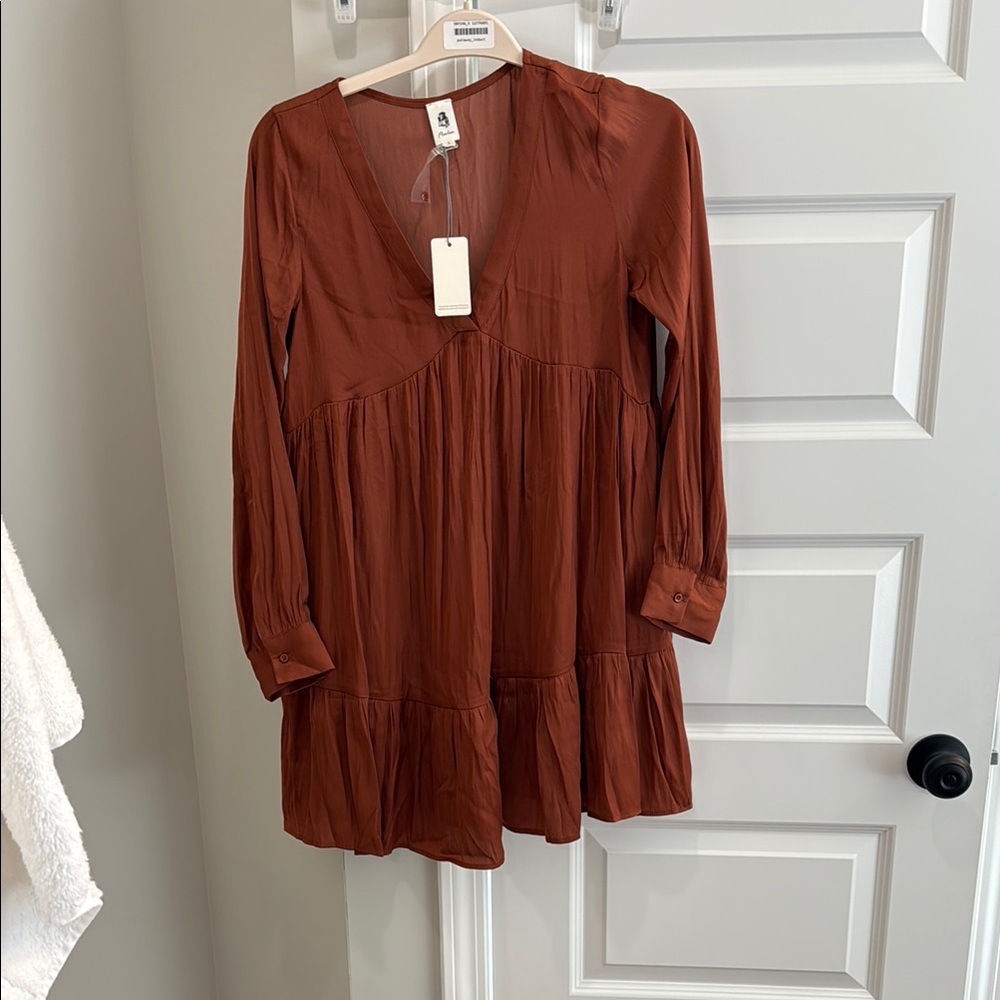 Women's Rust V-Neck Top